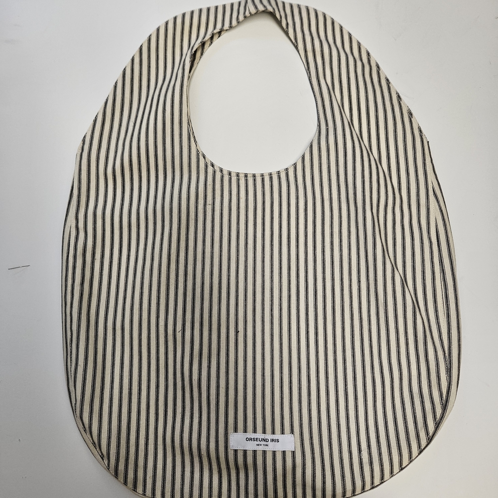Orseund Iris Striped Cream and Black Hobo Bag